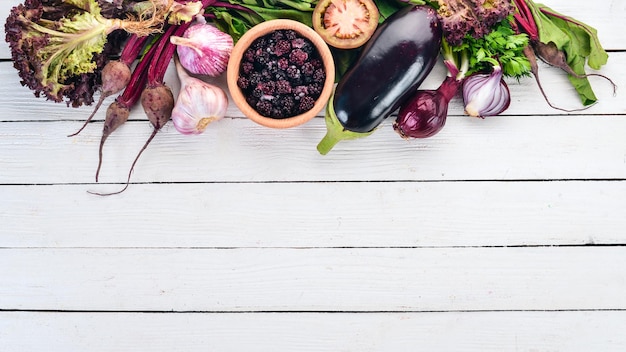 Fresh ingredients on a wooden table